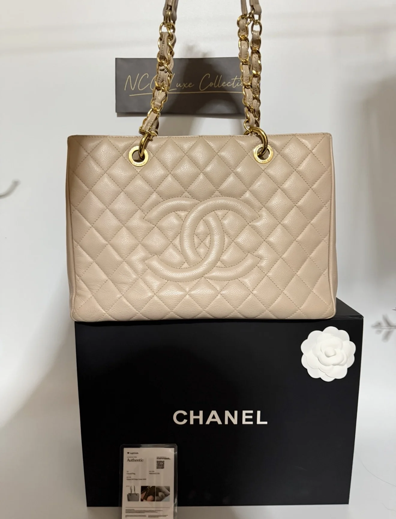 Chanel GST Caviar Beige GHW