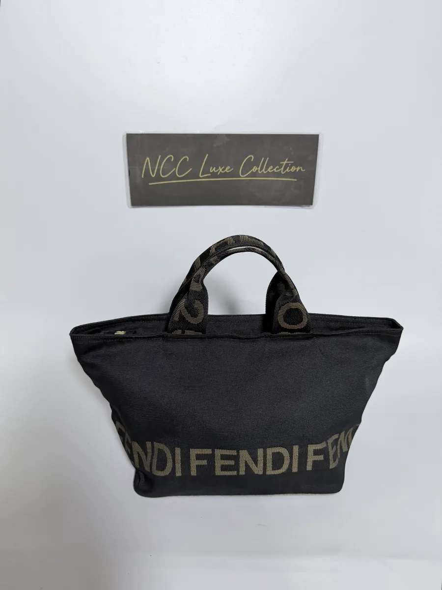 Fendi Black Canvas and Nylon Mini Tote