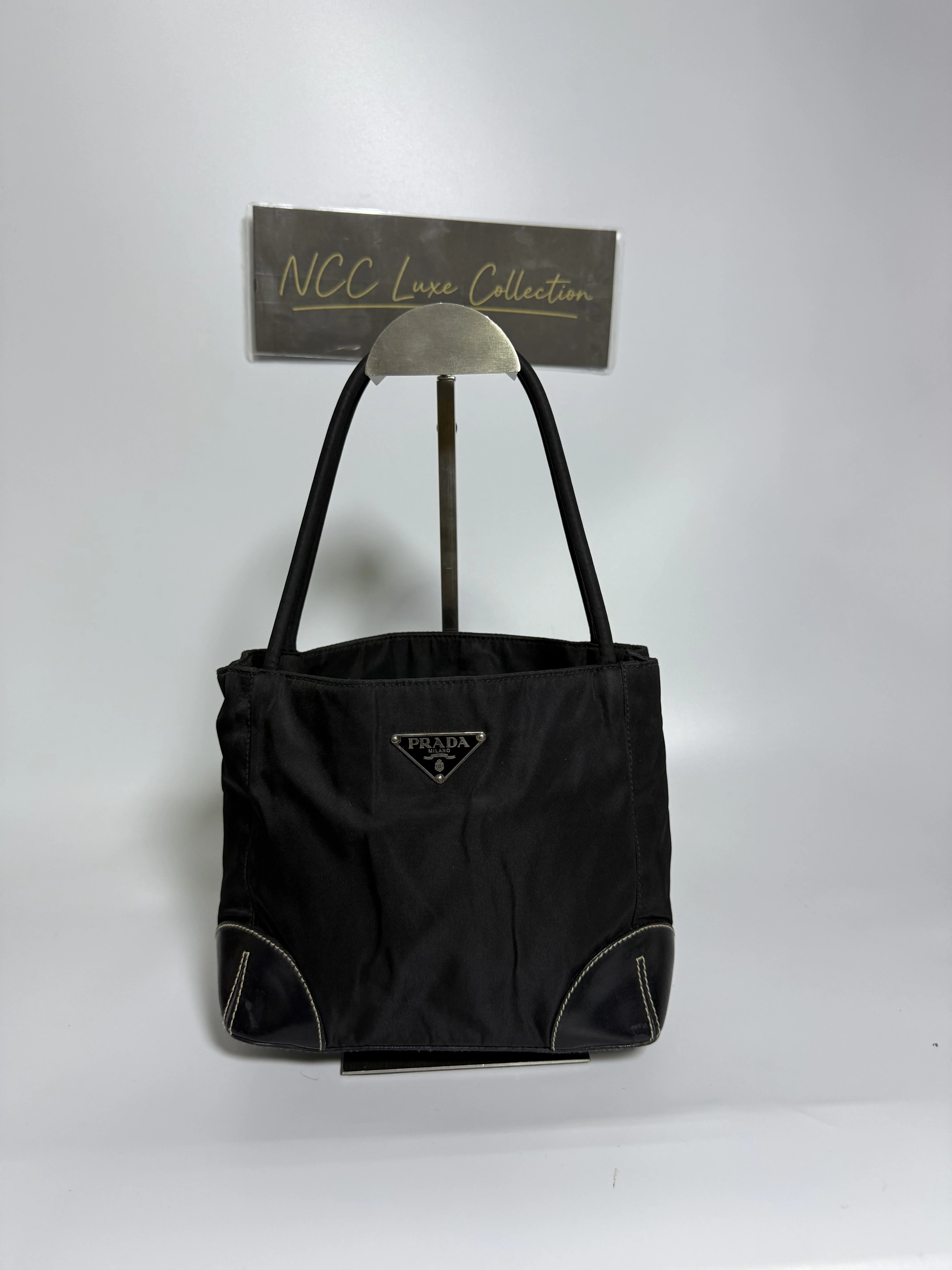 Prada Tessuto Nylon w/ Leather Trim and rolled nylon handles