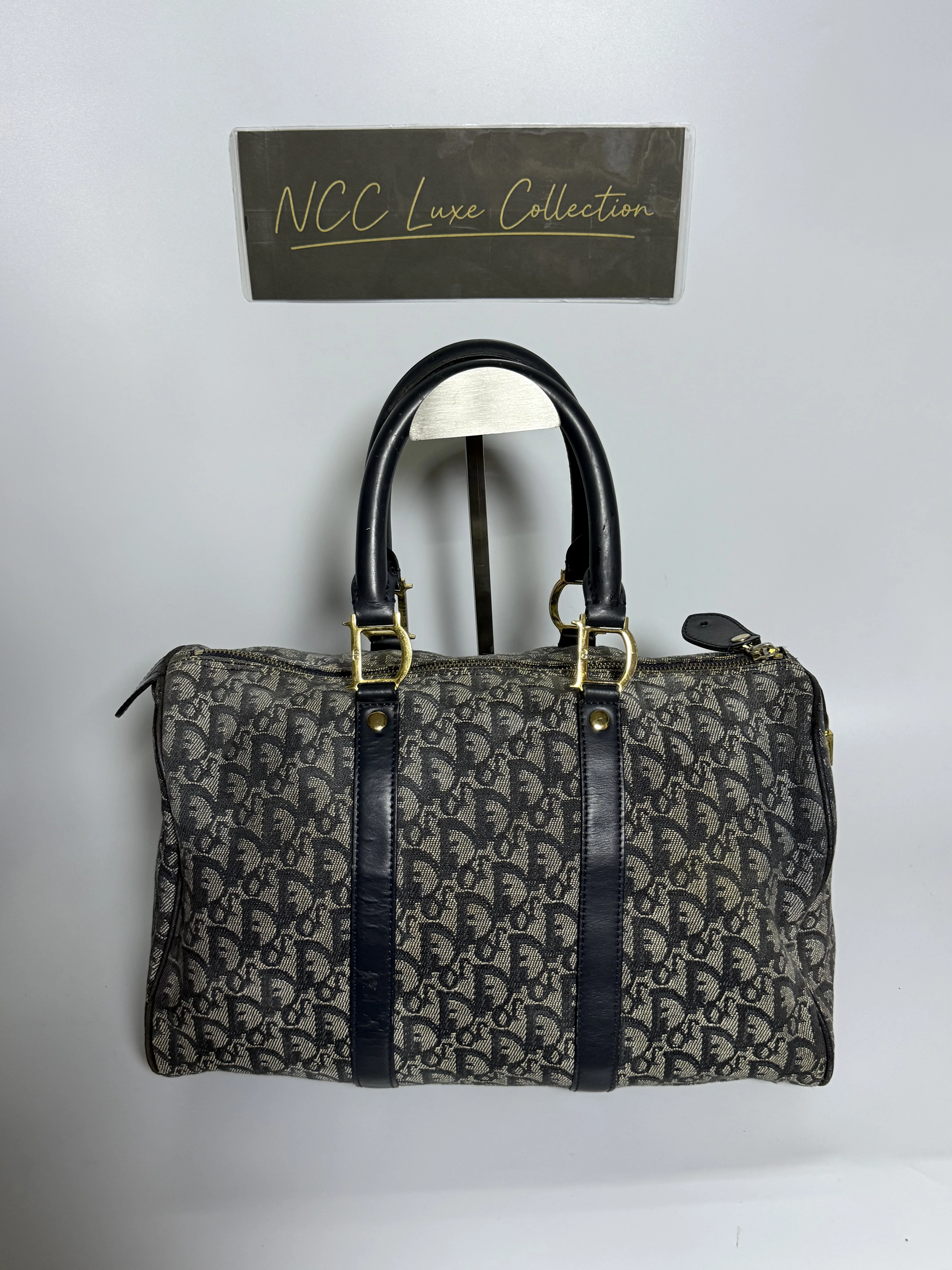Dior Boston Navy Blue Trotter
