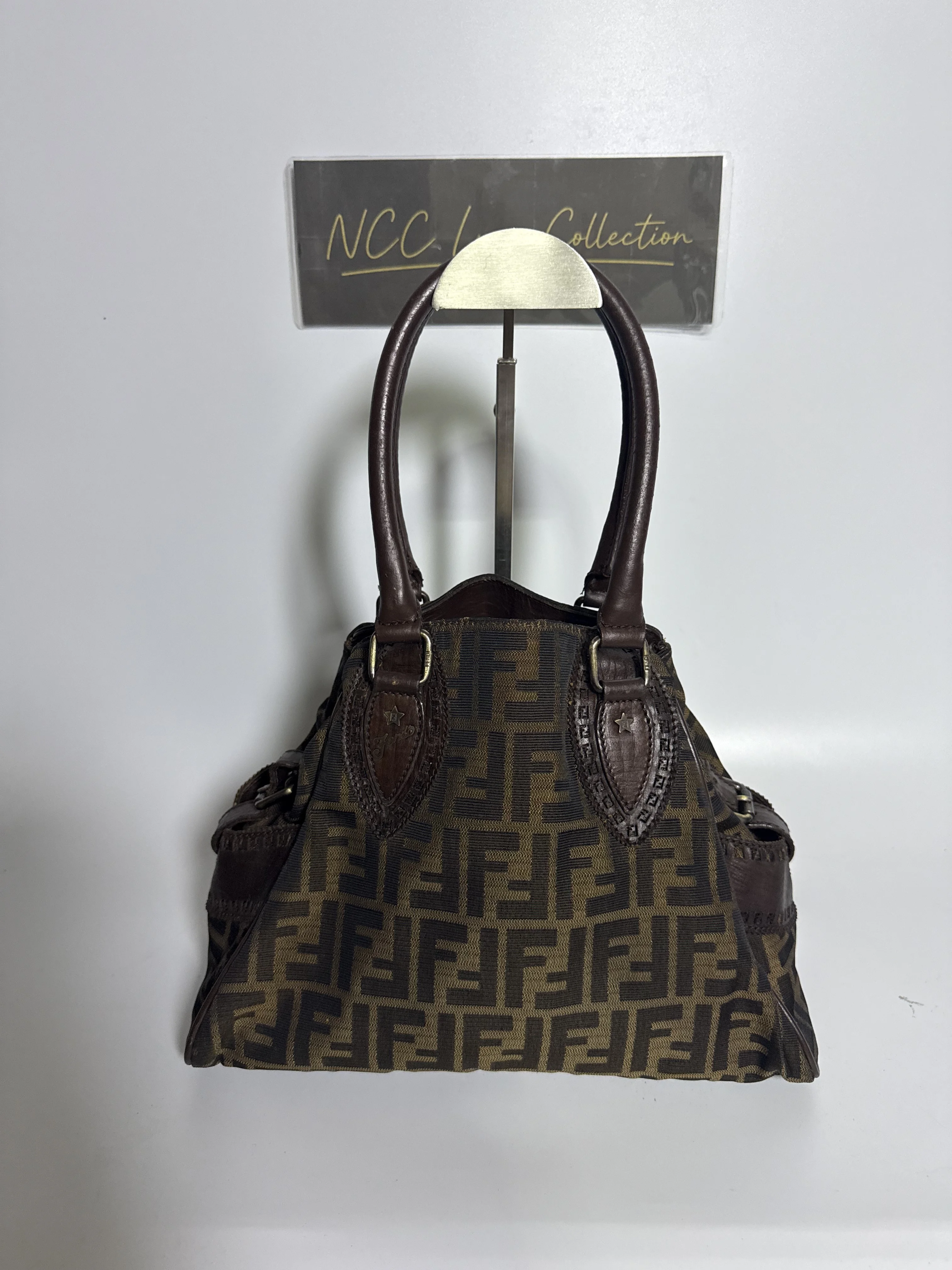 Fendi Brown Canvas  Zucca Chef De Jour Bag