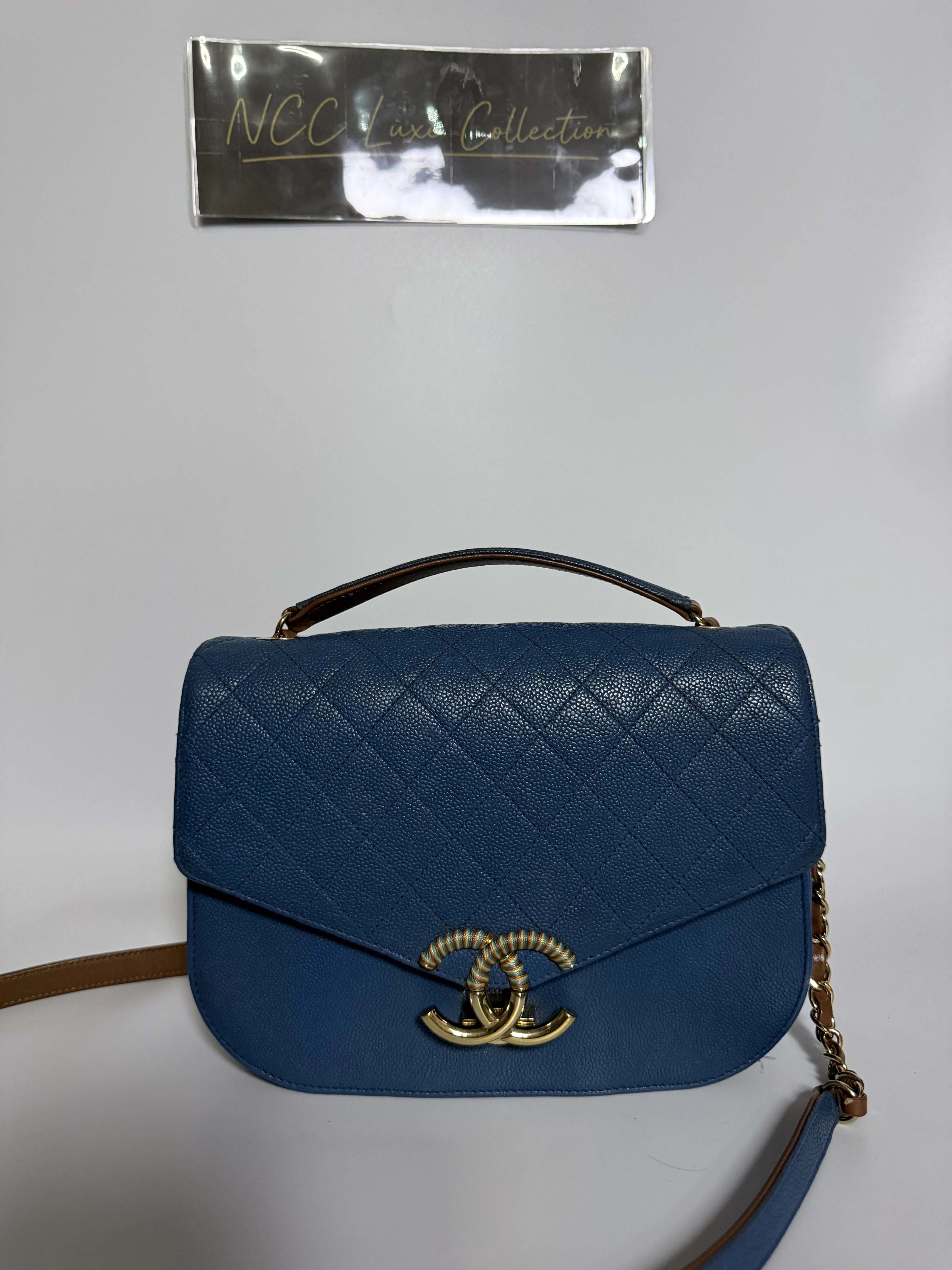 Chanel Paris-Cuba Thread Around Flap in Blue Caviar and Light Gold Hardware Series 23