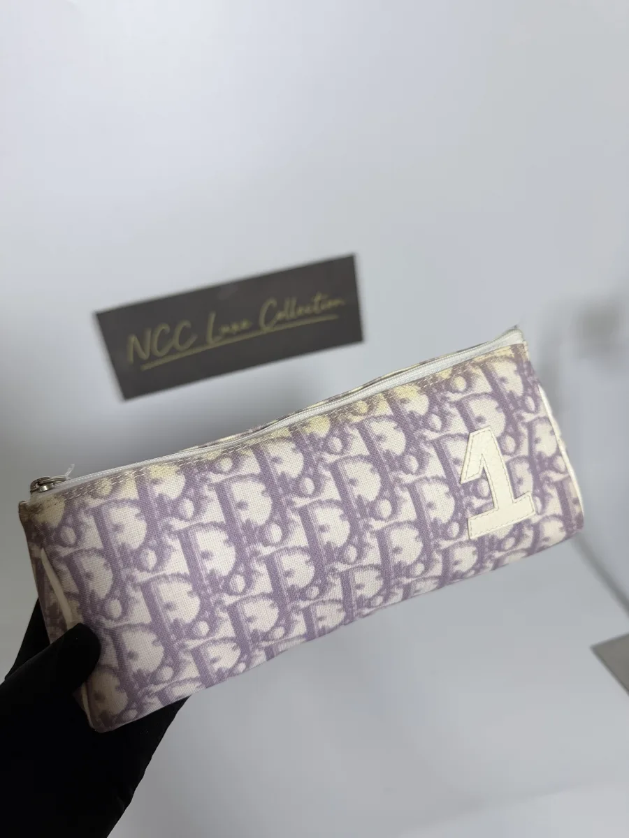 Christian Dior “N1” Purple Trotter Monogram Cosmetic Pouch/ Pencil Pouch