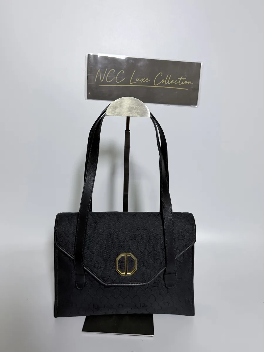 Christian Dior Honey Comb Black Shoulder Bag