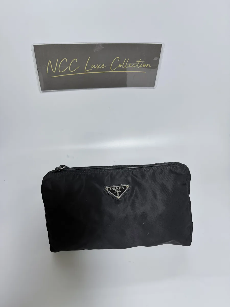 Prada Black Nylon Cosmetic Pouch