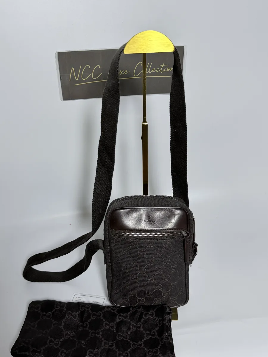 Gucci GG Canvas Mini Vertical Messenger/Crossbody Bag